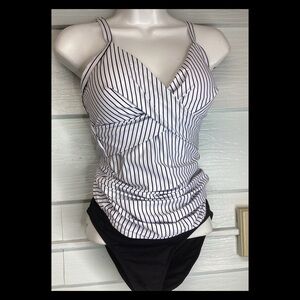 Striped Black and White Women's Swimsuit